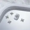 1000 Piezas de Decoraciones de Moños para Uñas de Aleación Mixta, Moños de Cinta Huecos, Pedrería Plateada para Uñas, Al por Mayor