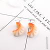 Simulación gourmet tridimensional caricatura clara de huevo yema de huevo dumplings chinos dumplings horneados aretes DIY aretes colgante
