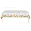 Mantel de cuadros a rayas de colores de Pascua mantel desechable de PE mantel de huevo y conejo mantel para fiesta navideña