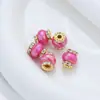 Anillo de Diamante de Color Nuevo Transfronterizo Cuentas de Agujero Grande Cuentas de Linterna Chapadas Bolígrafo de Cuentas DIY con Rueda de Diamante Cuentas Sueltas Venta al por Mayor