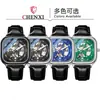 Reloj Mecánico Totalmente Automático Cuadrado de Moda para Hombre en TikTok, Reloj Mecánico Esqueleto Impermeable para Hombre