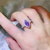 Anillo de moissanita con corte ojo de caballo colorido para mujer al por mayor plata chapada en oro anillo de diamante de color duradero venta caliente transfronteriza Europa y Estados Unidos