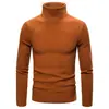 Suéter de cuello alto liso para hombre de comercio exterior transfronterizo otoño e invierno, suéter de punto base a rayas juvenil estilo coreano ajustado