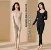 Ropa Interior Térmica Moldeadora Calentada con Grafeno para Mujer, Engrosada con Almohadillas en el Pecho, Conjunto de Capa Base de Invierno con Parte Superior e Inferior