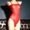 Top de tubo brillante completamente transparente sin costuras para hombre Sexy Sexy Cinturón reflectante sedoso Conjunto Jj Traje de baño ajustado de una sola pieza