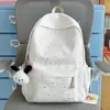 Mochila Refrescante Azul Céu Claro com Estampado de Estrelas para Viagem, Adequada para Alunos do Ensino Fundamental e Médio, Meninas Doces, Aula, Biblioteca e Uso para Estudo