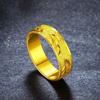 Anillos de Pareja Estilo Coreano con Baño de Latón Moneda Europea y Oro Arena Vietnamita para Hombres y Mujeres, Anillos Geométricos de Personalidad Modernos