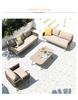 Pátio exterior nórdico Sofá designer ao ar livre High-end corda Rattan mesa e cadeira Modelo Casa Departamento de Vendas Sofá Rattan