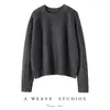 Suéter Vermelho Outono e Inverno Tricô 100% Cashmere Suéter Feminino Gola Redonda Fio de Ideia Solto Aconchegante Camiseta Básica