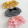 Ins Estilo Coreano Bolsa para Niñas Pantalones de Falda Trasera Verano Niña Pequeña Lazo Pastel Falda Pantalón Corto Ropa Exterior Pantalones de Falda para Niños Versátiles
