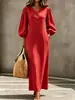 2026 Europeo y Americano Transfronterizo Amazon Nueva Ropa de Mujer Color Sólido Holgada Temperamento Vestido Largo