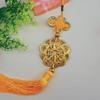 Colgante de dinero del emperador con forma de flor de ciruelo de latón con nudo chino tejido a mano, adornos de dinero de cobre para coche de la suerte de los cinco emperadores, venta al por mayor