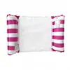 Esterilla de agua inflable de rayas rectas, silla de ocio con respaldo de malla, cama flotante, flotador de agua plegable