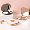 Espejo Cosmético, Espejo Pequeño, Espejo Plegable Mini Portátil de Doble Cara, Espejo Giratorio Redondo de Plástico para Estudiante
