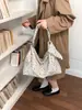 Bolsa de lona estilo coreano con estrellas para mujer, nuevo modelo 2026, gran capacidad, para hombro y cruzada, versátil para ir al trabajo y a clases, casual y relajada