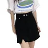 Falda Vaquera de Cintura Alta Estilo Coreano Nueva de Verano para Mujer, Falda Corta Versátil Casual Ajustada para Estudiante, Falda de Corte A Moderna