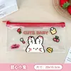 Bolsa de Lápices de Malla Transparente con Dibujos Animados Ins para Niños, Bolsa de Almacenamiento de Papelería, Bolsa de Lápices Linda de Aspecto Elevado de Gran Capacidad