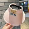 Protección Solar para Niños Sombrero de Sol de Verano de Ala Ancha con Cola de Caballo 2024 Estilo Extranjero Seda de Hielo Sombrero de Copa Vacía Sombrero de Verano para Viaje