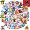 56 Piezas de Compra Directa Transfronteriza Pegatinas de Casa de Cuento de Hadas Fantasía Materiales de Decoración para Diario de Casa de Hongo de Dibujos Animados Pegatinas Transparentes de PET