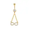 Joia piercing de argola para umbigo/piercing para umbigo com design europeu e americano transfronteiriço sexy de pássaro chama infinito zircônia moda minimalista estilo ins