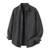 Otoño/Invierno 2026 Nueva Camisa de Manga Larga con Retazos Estilo Retro Japonés para Hombre Chaqueta Camisa de Trabajo Holgada Casual Estilo Americano