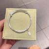 Pulsera Xinxiangyun Paz y Alegría Cobre Blanco Plateado Pulsera Push-pull para Mujer Nuevo Chinoiserie Pulsera Sólida Mismo Estilo Douyin
