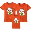 Venta al por mayor de fábrica camiseta de manga corta para pareja manga media para mujer cuello redondo algodón fino ropa para niños padre-hijo una familia de cuatro ropa Ha