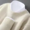 Nuevo Suéter de Lana para Hombre Otoño e Invierno, 100% Lana Pura, Jersey de Cuello Redondo, Corte Holgado, Talla Grande, Suéter de Cachemira Tejido