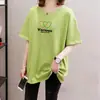 2026 Camiseta de Manga Corta Holgada Verano Nueva Talla Grande Ropa para Mujer Longitud Media Cubre el Vientre Adelgazante Top Elegante