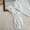 Calcetines de Malla de Algodón Transpirable Finos con Bordado de Corazones Huecos de Verano, Color Macarrón, Estilo Ballet, Ropa de Abrigo, Calcetines de Caña Media para Mujer