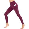 Moda Europea y Americana con Bolsillo Pantalones de Yoga de Cintura Alta para Mujer Entrenamiento de Danza Fitness Pantalones Ajustados Elásticos xy24-80