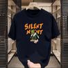 Camiseta Masculina Algodão Manga Curta Estampa de Moto High Street Americana Versátil Meia Manga Camisa Base Comércio Exterior Transfronteiriço