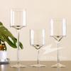 Copo Alto para Vela Estilo Europeu Suporte de Vela de Vidro Transparente Adereços para Casa Aniversário Casamento Aromaterapia Decoração Criativa Natal