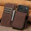 Funda para Teléfono con Tapa abatible e Inserción de Tarjeta, Magnética Dos en Uno, Soporte de Carga Inalámbrica, Funda de Cuero, Adecuada para Iphone18Promax