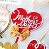 Decoração de Bolo Dia das Mães Flores Bonitas Cartão de Bolo de Aniversário Bandeira de Amor Acrílica Sobremesa de Festa