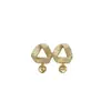 Joyas hechas a mano DIY aretes de perlas para mujer, accesorios de aretes de botón huecos, aretes de diseño triangular geométrico satinado al por mayor