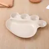 Vajilla Infantil de Paja de Trigo Pie de Oso Fruta Papas Fritas Separado Cuatro Colores Opcionales Plato de Cena de Dibujos Animados Plato Separado para Empanadillas