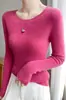 Suéter de punto sin costuras de cuello redondo, corte holgado, listo para usar, directo de un fabricante elegante, cómodo y entallado, gris premium para mujer