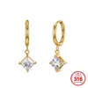 Brincos quadrados elegantes estilo minimalista com zircônia personalizada, versáteis para o dia a dia, design longo, brincos de aço inoxidável 316 para mulheres, atacado