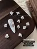 Decoraciones para Uñas White Small Flower Zircon Stacked Rhinestone, Perla 3D Cuadrada de Lujo Ligero Sin Base, Pedrería al por Mayor
