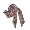 Pañuelo de Seda Estrecho Largo Floral Vintage, Diadema para el Cabello para Mujer, Elástico Elegante para el Cabello, Accesorio para el Cabello de Cinta, Diadema, Tocado, Cinta