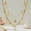 Xinyixinxin Acero Inoxidable DIY Más Vendido Nuevo Colgante de Concha Cangrejo Diamante Zircón 5A Estilo Playa Océano Collar