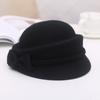 Sombrero de fieltro de lana pura para mujer, estilo coreano, para otoño e invierno, elegante, estilo británico, informal, combina con todo.