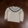 Suéter de Punto Jacquard Fair Isle Cuello Redondo para Hombre Otoño Retro Vintage Estilo Perezoso Casual Camiseta Base Superior