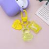 Llavero Colgante de Caramelo de Amor de Oso Transparente para Niña, Decoración Colgante para Bolso de Teléfono Móvil, Estuche para Audífonos, Regalo para Estudiante