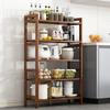 Prateleira de armazenamento de vários níveis, de chão, simples, em bambu, para cozinha, sala de estar, parede, livros, objetos diversos, lanches.