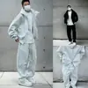 Traje Deportivo Casual Grueso de Primavera y Otoño para Hombre Chaqueta con Capucha Holgada Sudadera Pantalones Deportivos Traje de Dos Piezas Sensación de Alta Gama Conjunto Completo