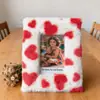 Porta-Retratos Zhentai 4x6, Pelúcia Macia, Estampa de Coração Vermelho, com Tampa de Vidro HD para Pendurar na Parede e Exibição na Mesa, Presente para Família Amigos Casamento, 1 Pacote