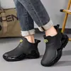 Novas Botas de Chuva Curtas da Moda Estilo Coreano para Homens, Botas de Chuva Impermeáveis e Antiderrapantes, Sapatos Aquáticos, Sapatos de Borracha Resistentes ao Desgaste para Cozinha, Sapatos de Borracha para Proteção do Trabalho e Pesca
