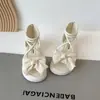 Sandálias Femininas ao Ar Livre Estilo Coreano, Estilo Verão, Sandálias da Moda com Solado Macio para Crianças Maiores, Sandálias Abertas com Laço